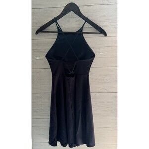 Soprano Navy Cross-Back Mini Spaghetti Strap Dress XS